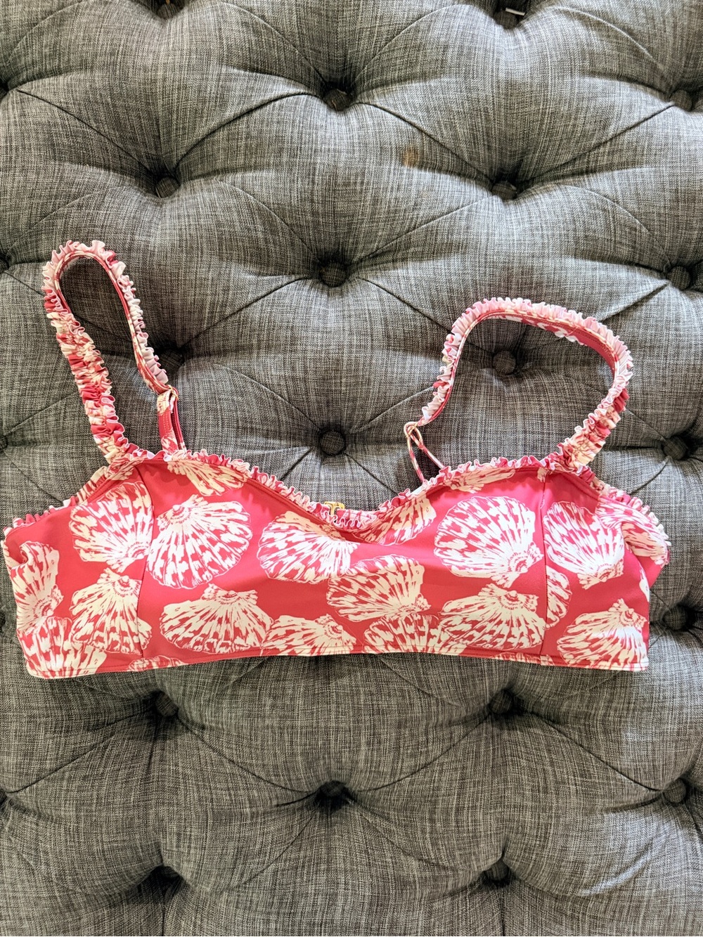 summersalt Pink Shell-Print Bikini Top